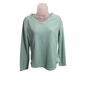 Be Inspired Sweater Womens Small Long Sleeve V-Neck Fleece Pullover